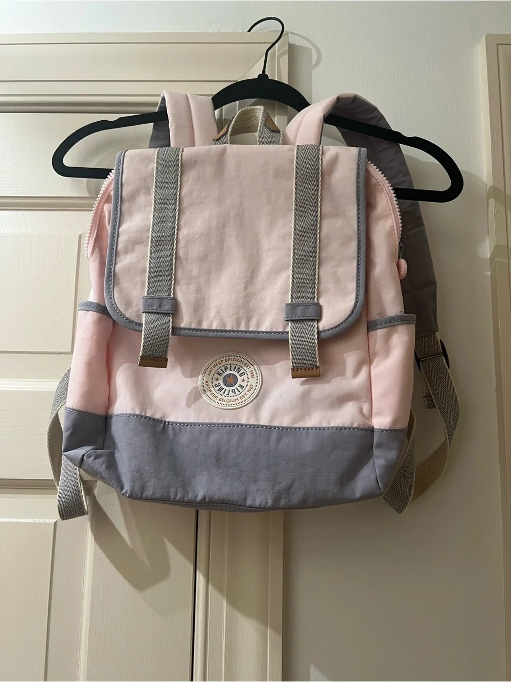 Kipling Pink and Gray Everyday Backpack